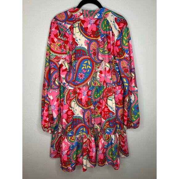 Camellia by Affection Floral Paisley Dress Size Small Spring Flowy Knee Length - Picture 2 of 6